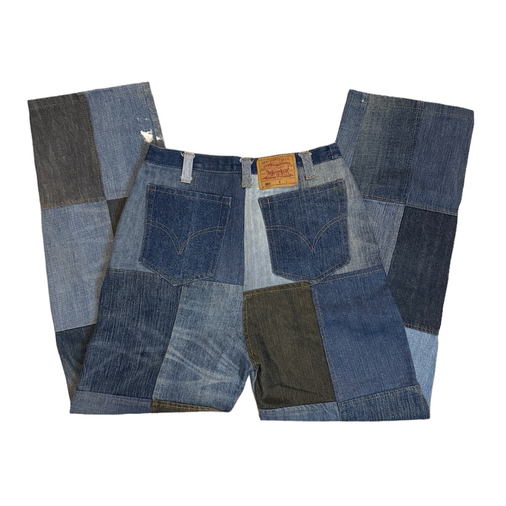 Custom Up-cycled Patched Levi Jeans